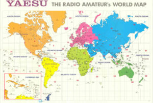 Mapa mundi YAESU – Continentes e Zonas – Atualizado 2025